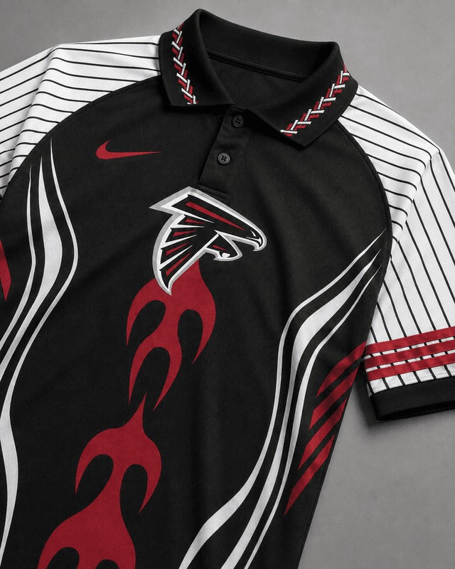 AF Premium NFL Flame Stripe Athletic Polo Shirt