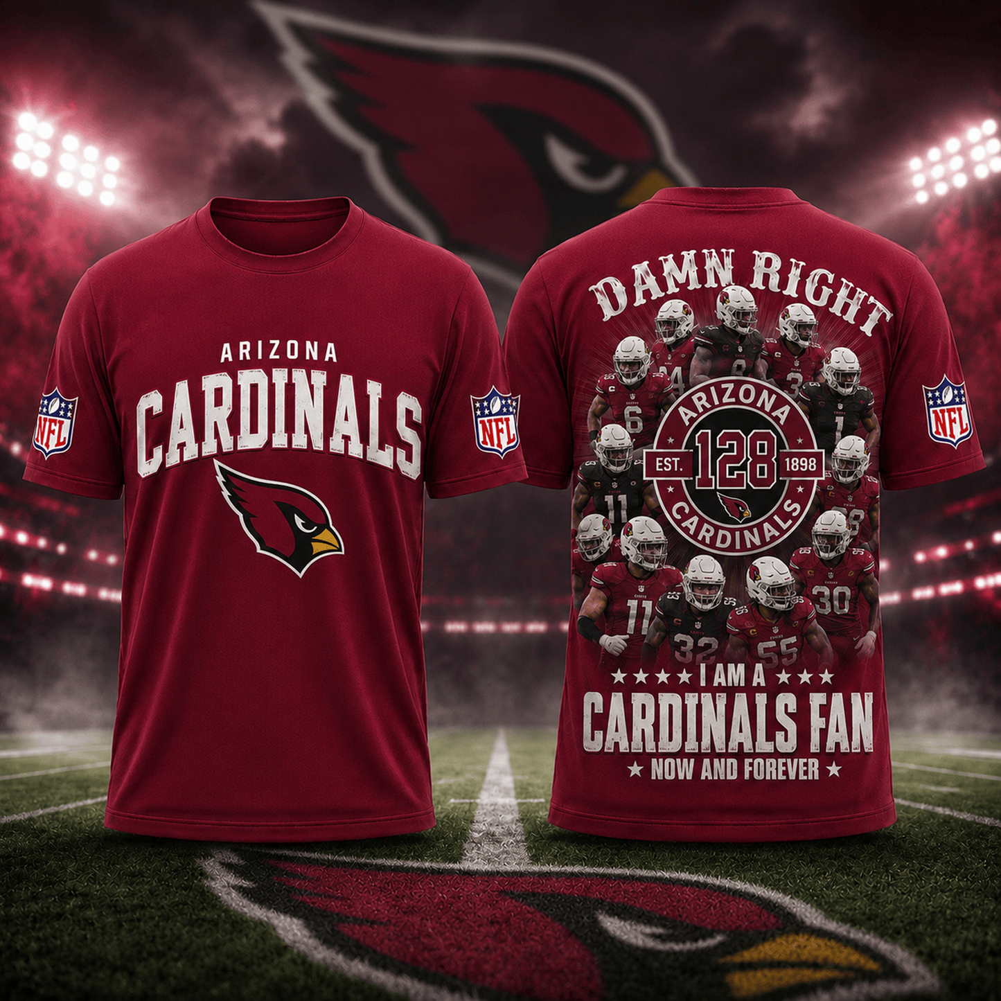 ARI x NFL Damn Right Forever Fan 3D Shirt