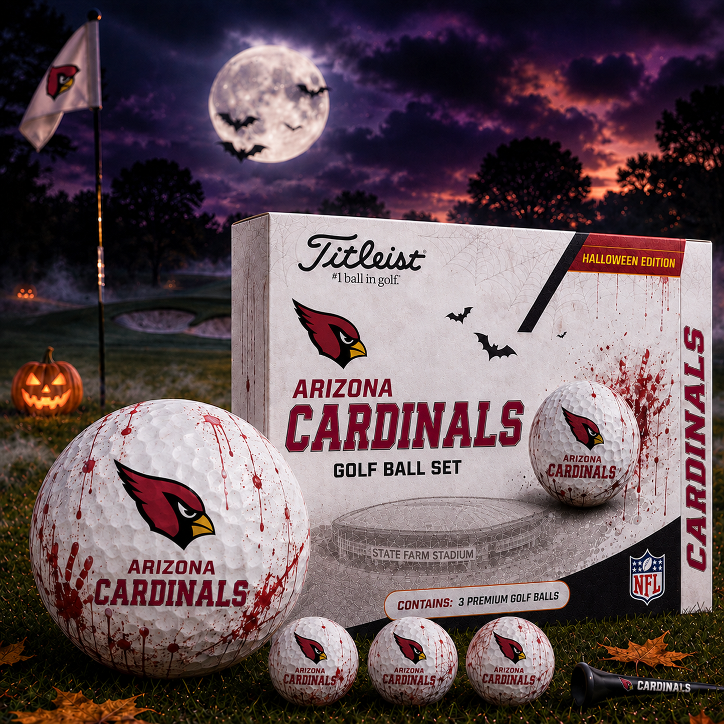 ARI x NFL Halloween Edition Golf Ball Set 3 Premium Golf Balls