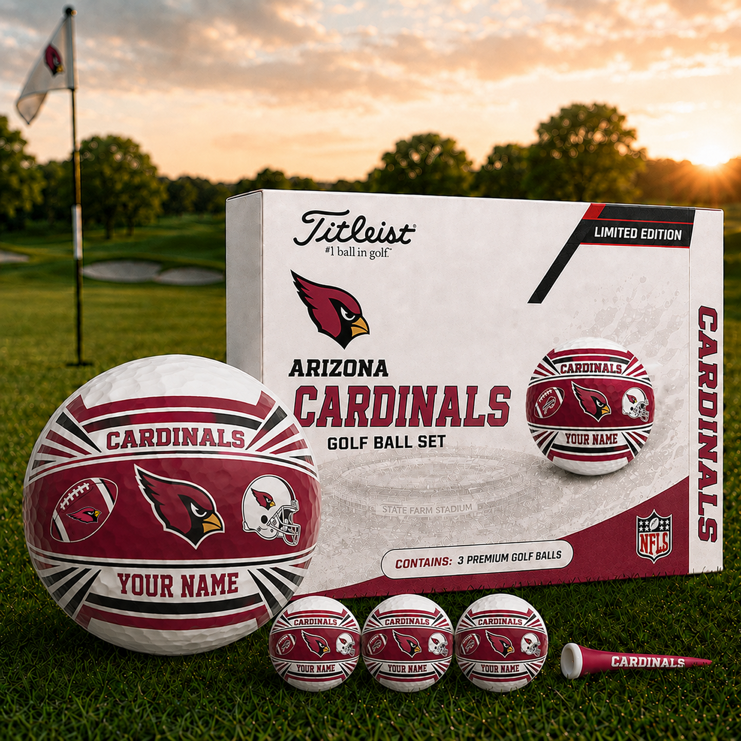 ARI x NFL Inspired Golf Ball Set 3 Premium Golf Balls V2
