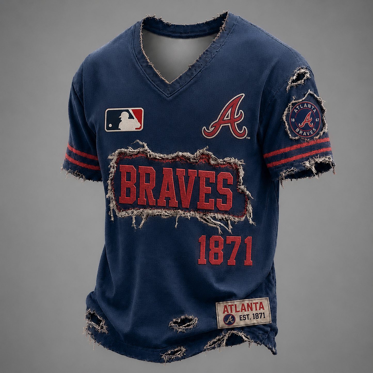 ATL x MLB LUXURY V-Neck T-Shirt 0406 DatND DVT