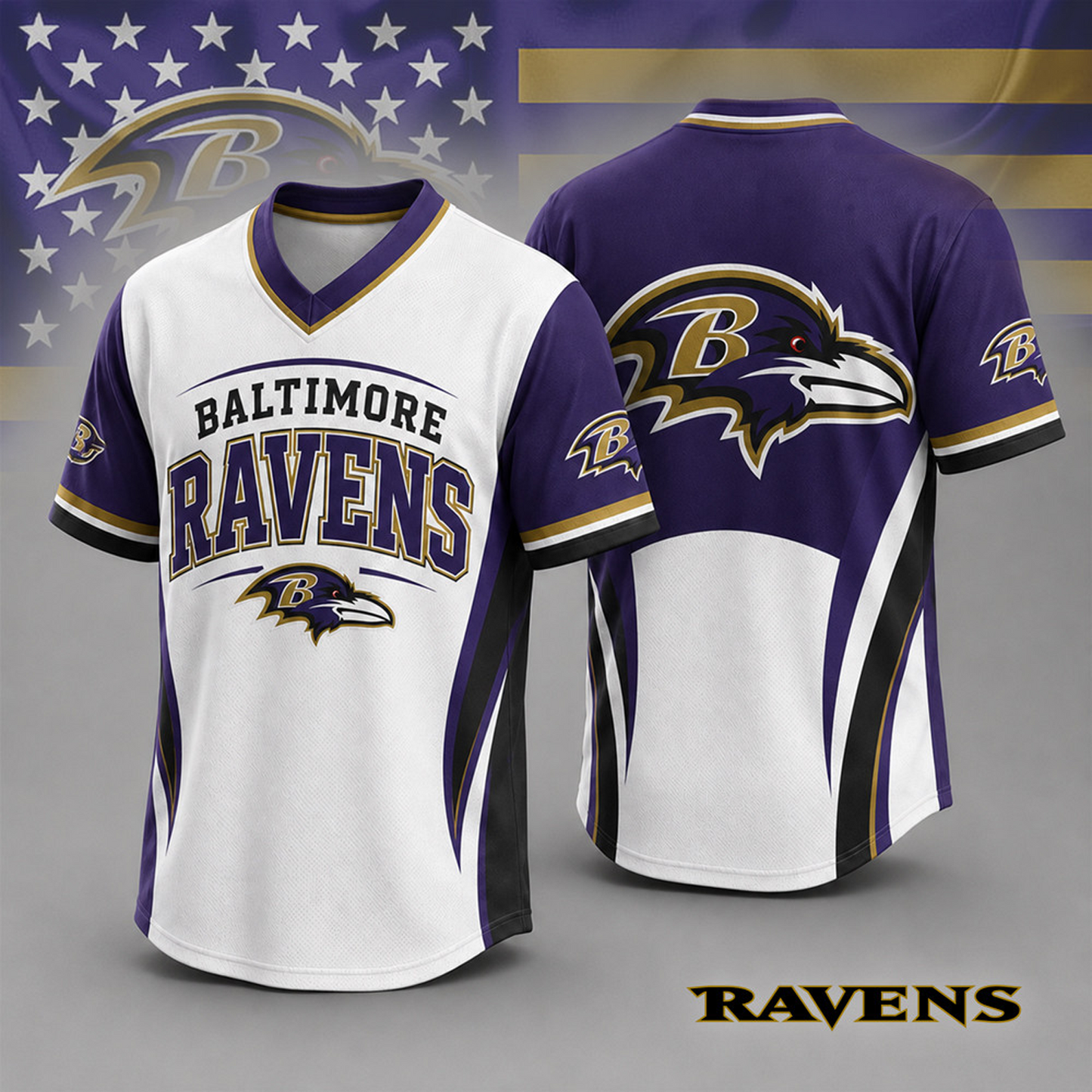 BAL x NFL Team Spirit V-Neck Jersey