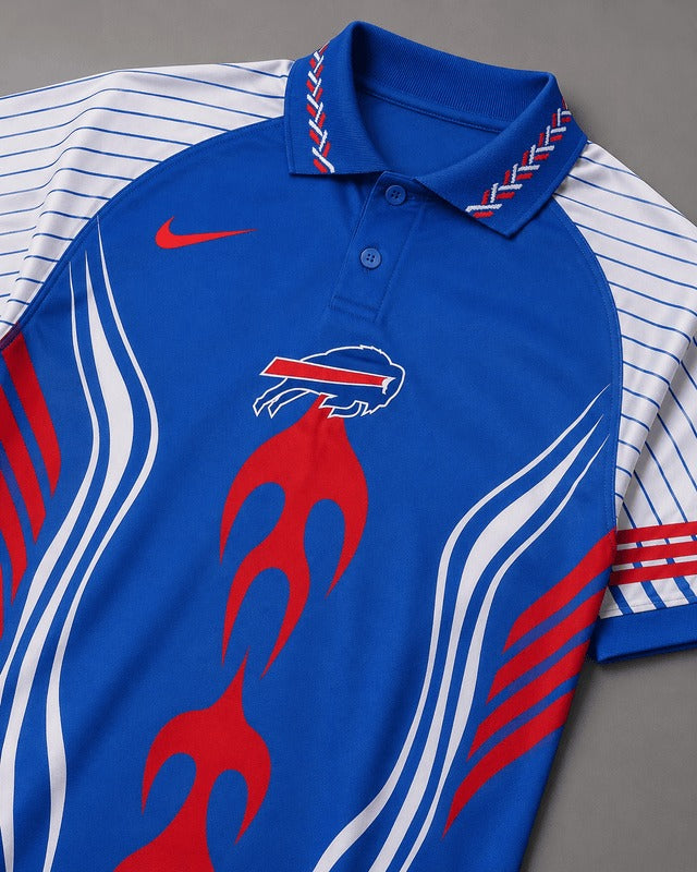 BB Premium NFL Flame Stripe Athletic Polo Shirt