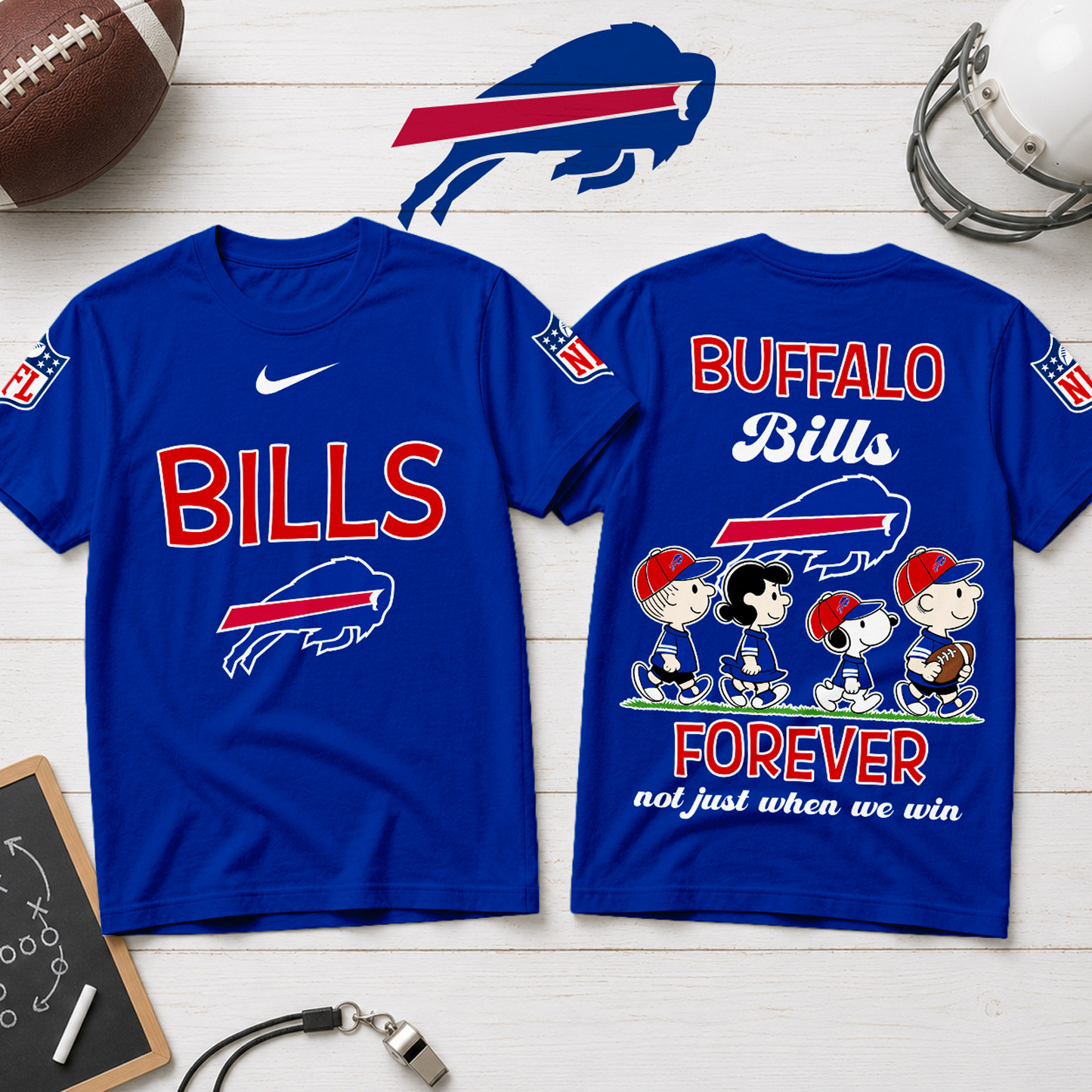 BUF x NFL Forever ƒ?? Peanuts Football Fan 3D Shirt 2007