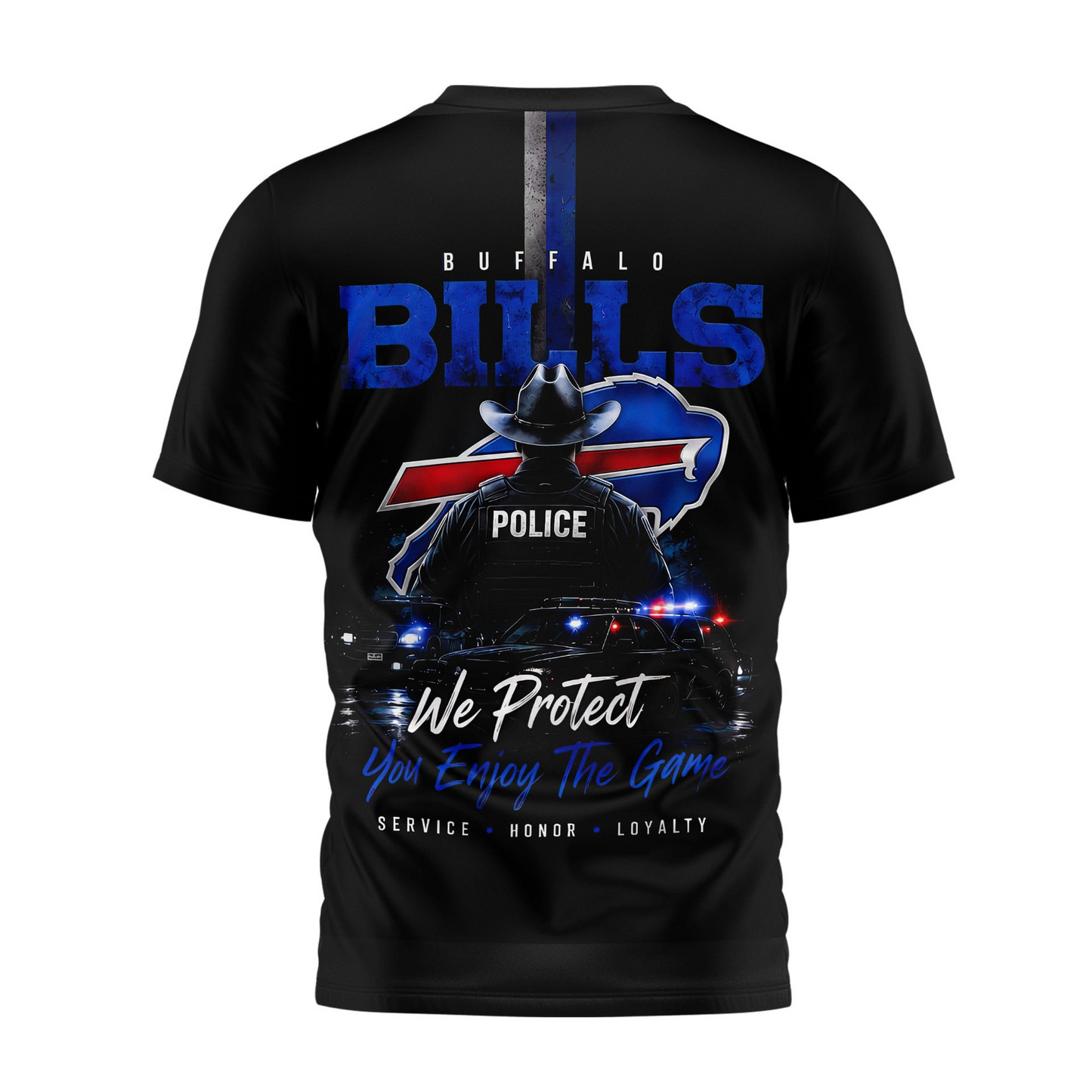 BUF x NFL Premium Police Tribute Team 3D Shirt