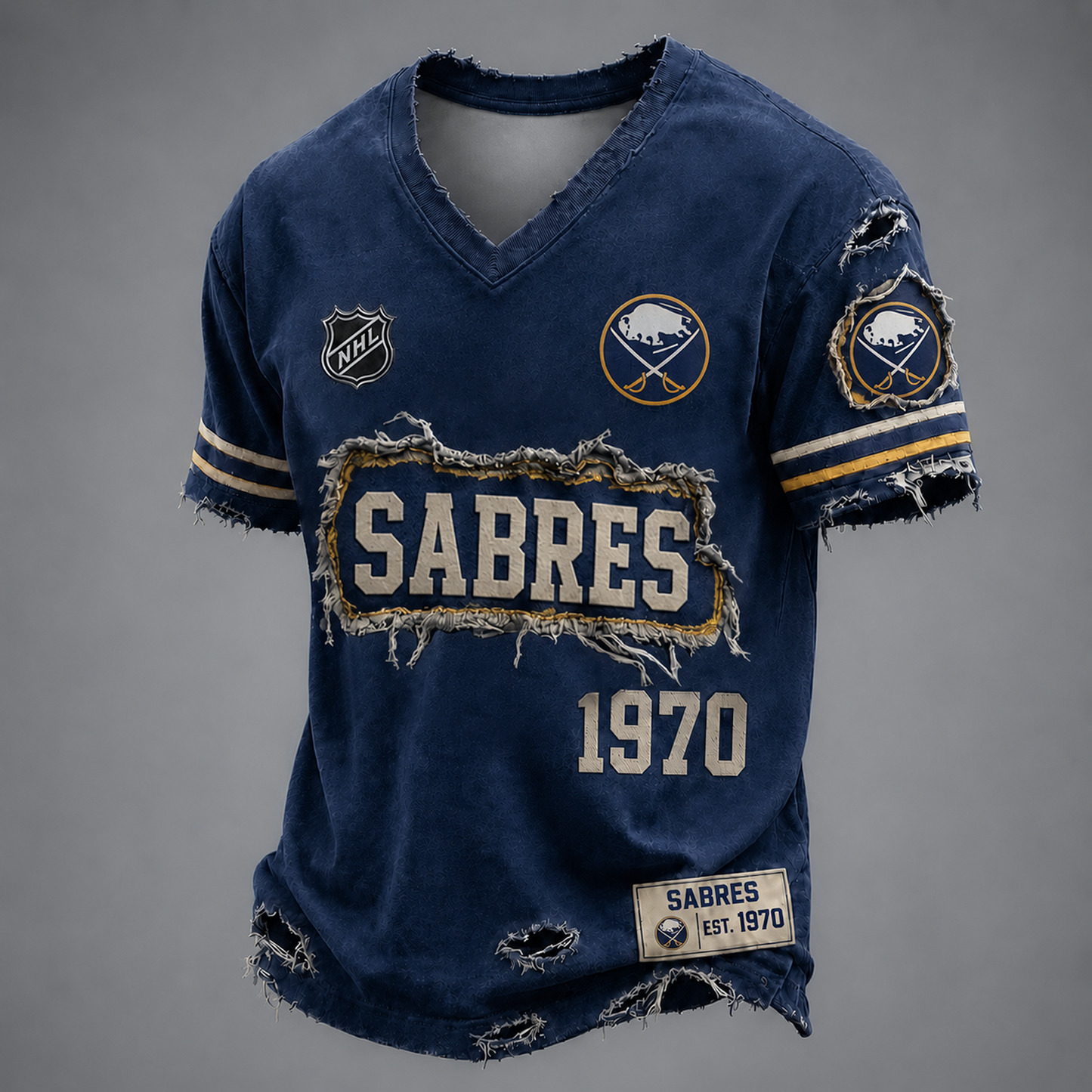 BUF x NHL LUXURY V-Neck T-Shirt 2705 DatND DVT