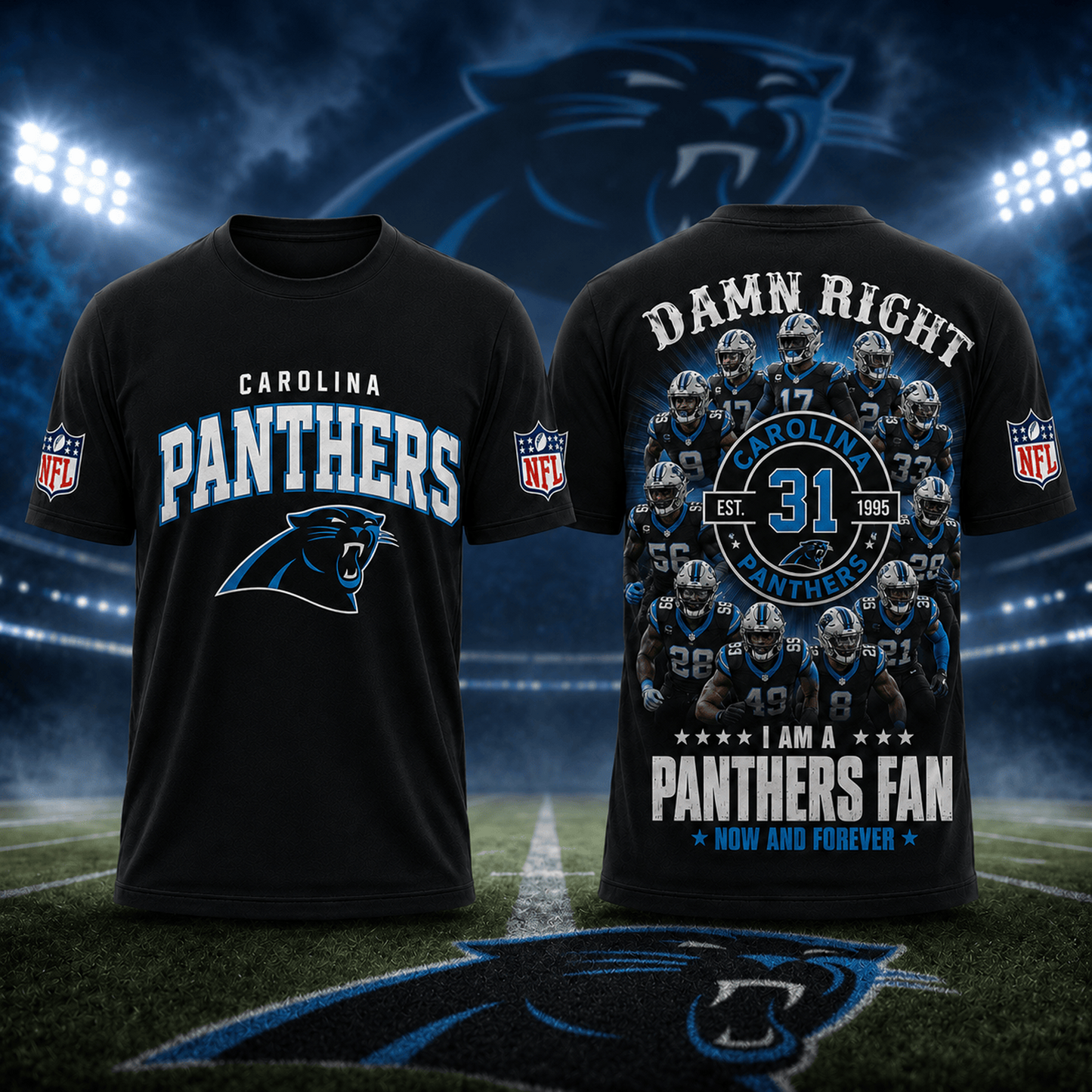 CAR x NFL Damn Right Forever Fan 3D Shirt