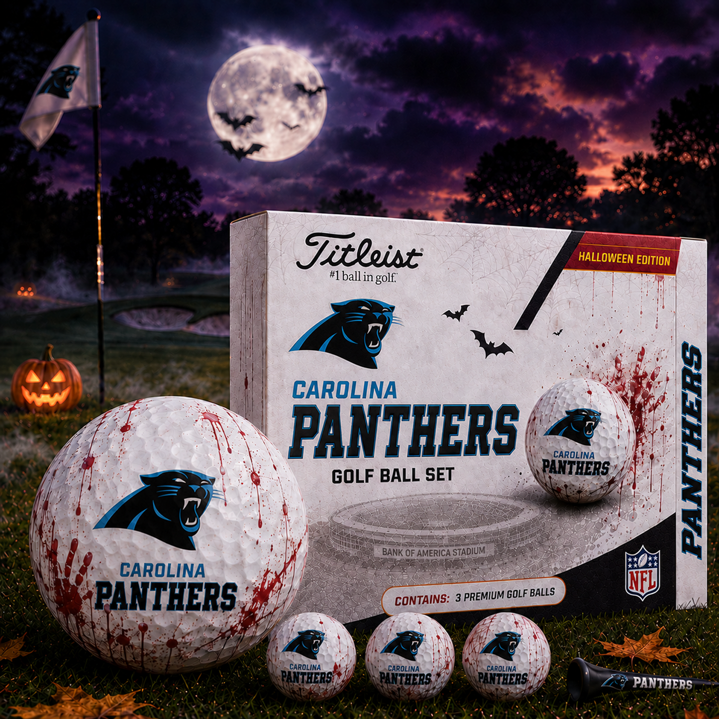 CAR x NFL Halloween Edition Golf Ball Set 3 Premium Golf Balls