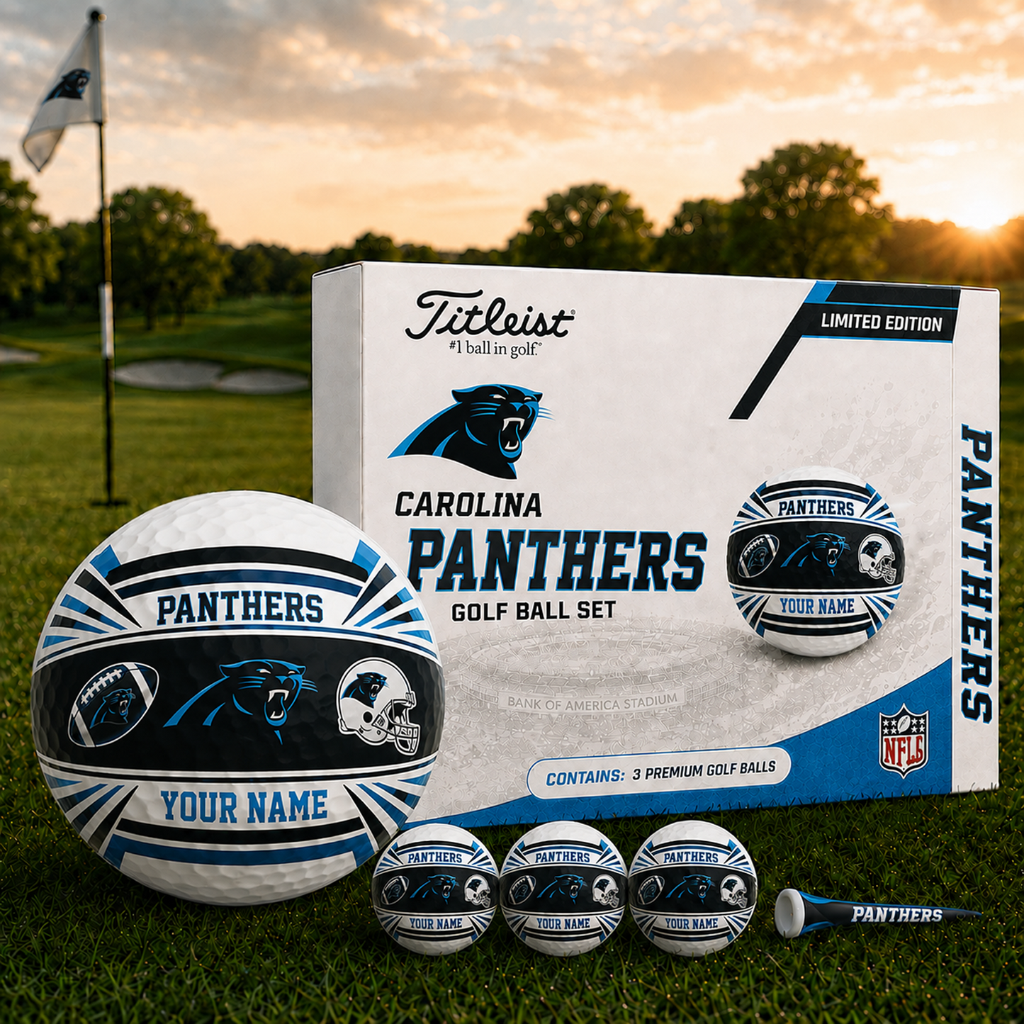 CAR x NFL Inspired Golf Ball Set 3 Premium Golf Balls V2