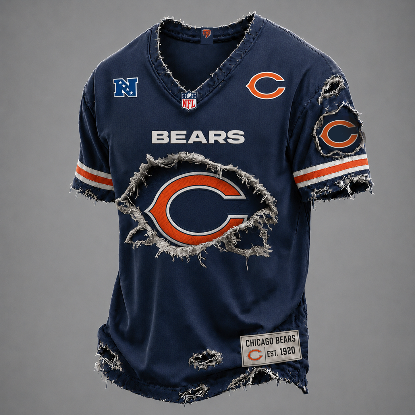 CHI x NFL LUXURY V-Neck T-Shirt V3 1906