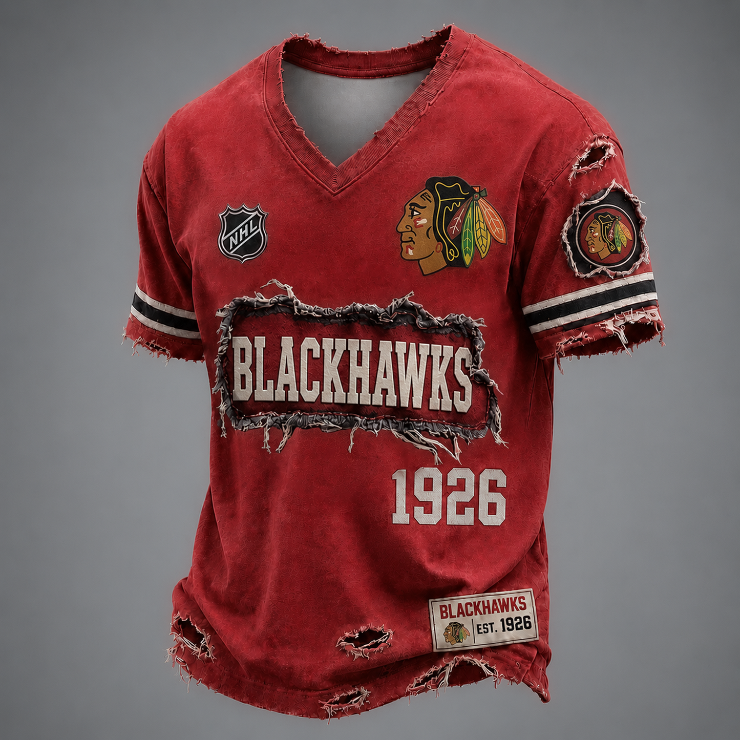 CHI x NHL LUXURY V-Neck T-Shirt 2705 DatND DVT