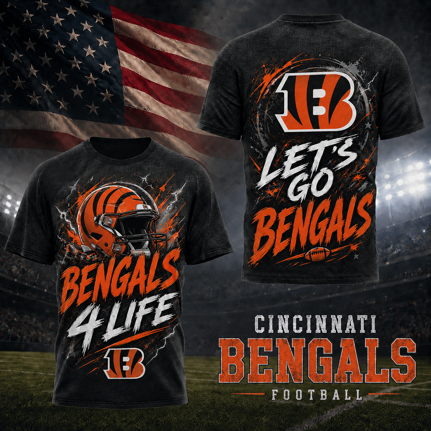 CIN x NFL Premium Fan For Life 3D Shirt