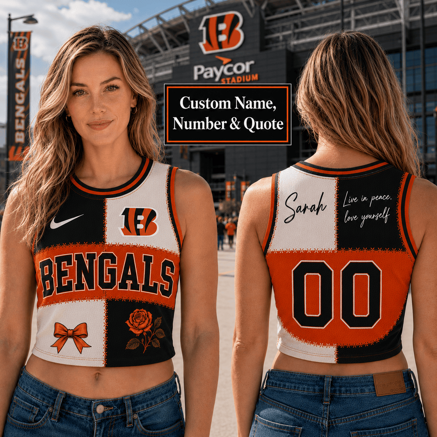 CIN x NFL Premium Women Croptop Tank Top