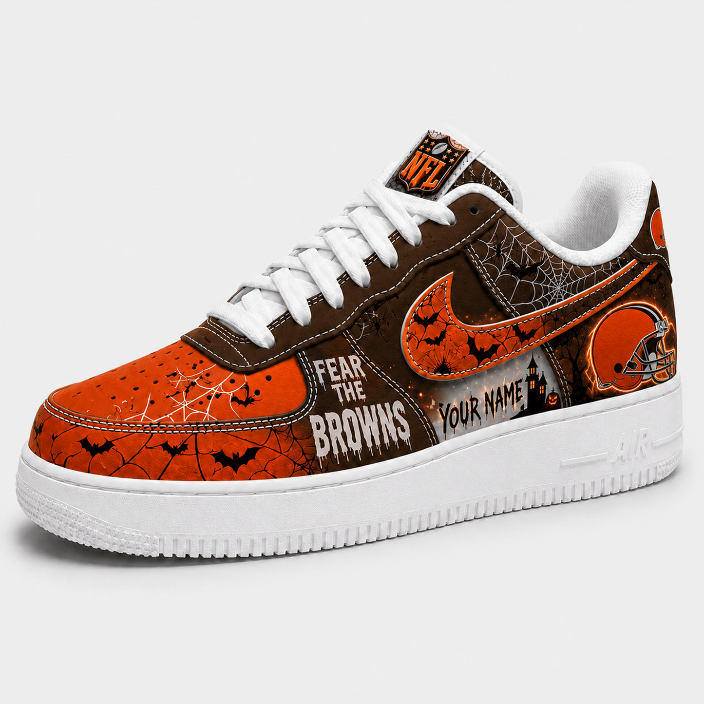 CLE x NFL Fear The Team Halloween AF1 Sneakers 1807