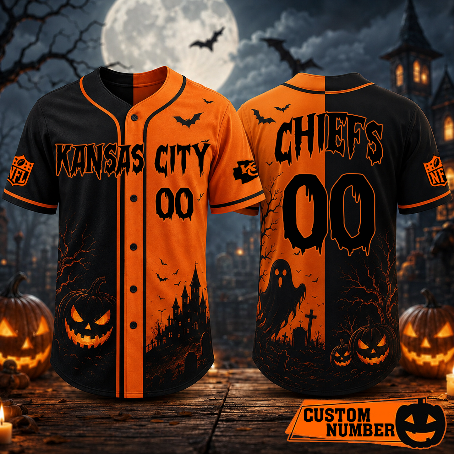 Custom NFL x KCC Season Baseball Jersey