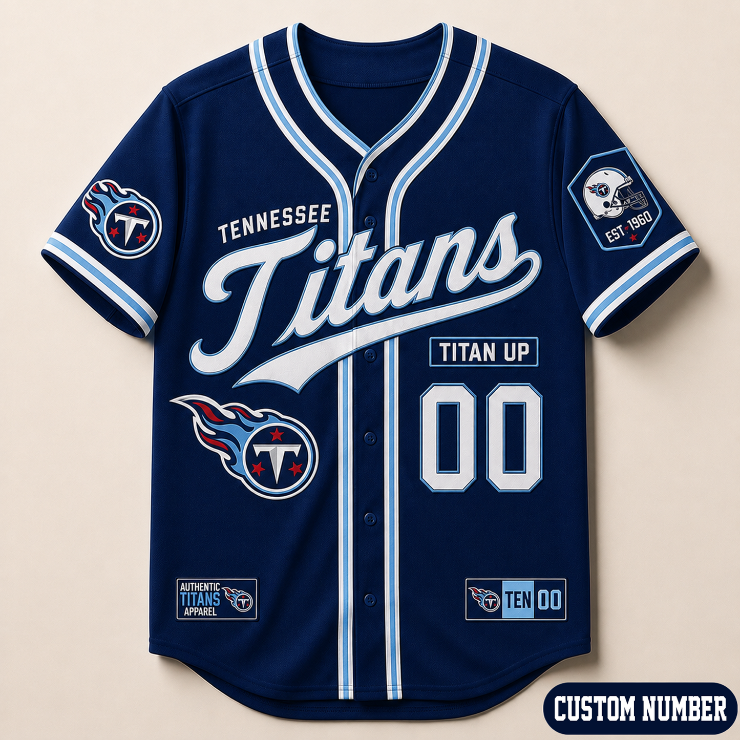 Custom NFL x TEN Baseball Jersey Shirt