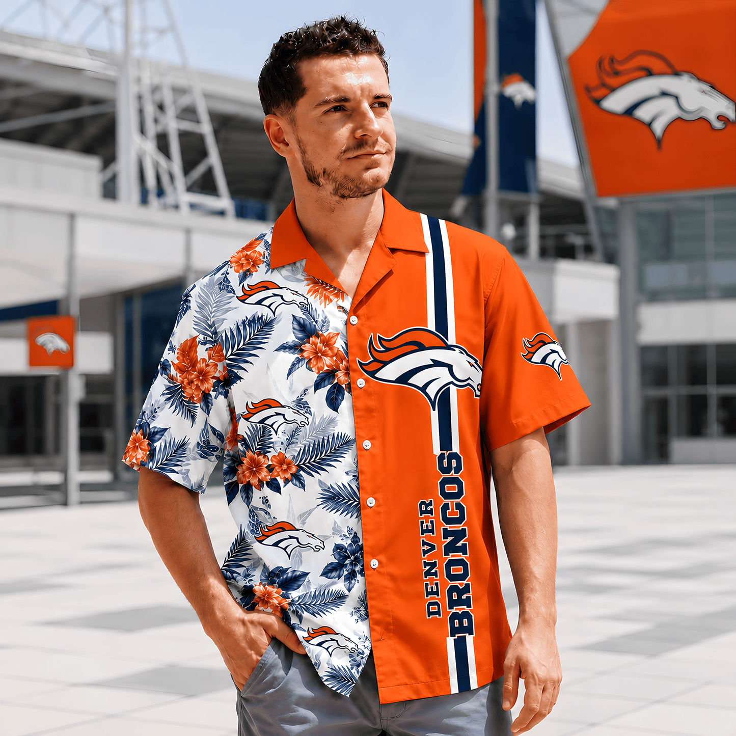 DEN x NFL Gridiron Paradise Hawaiian Shirt 2107