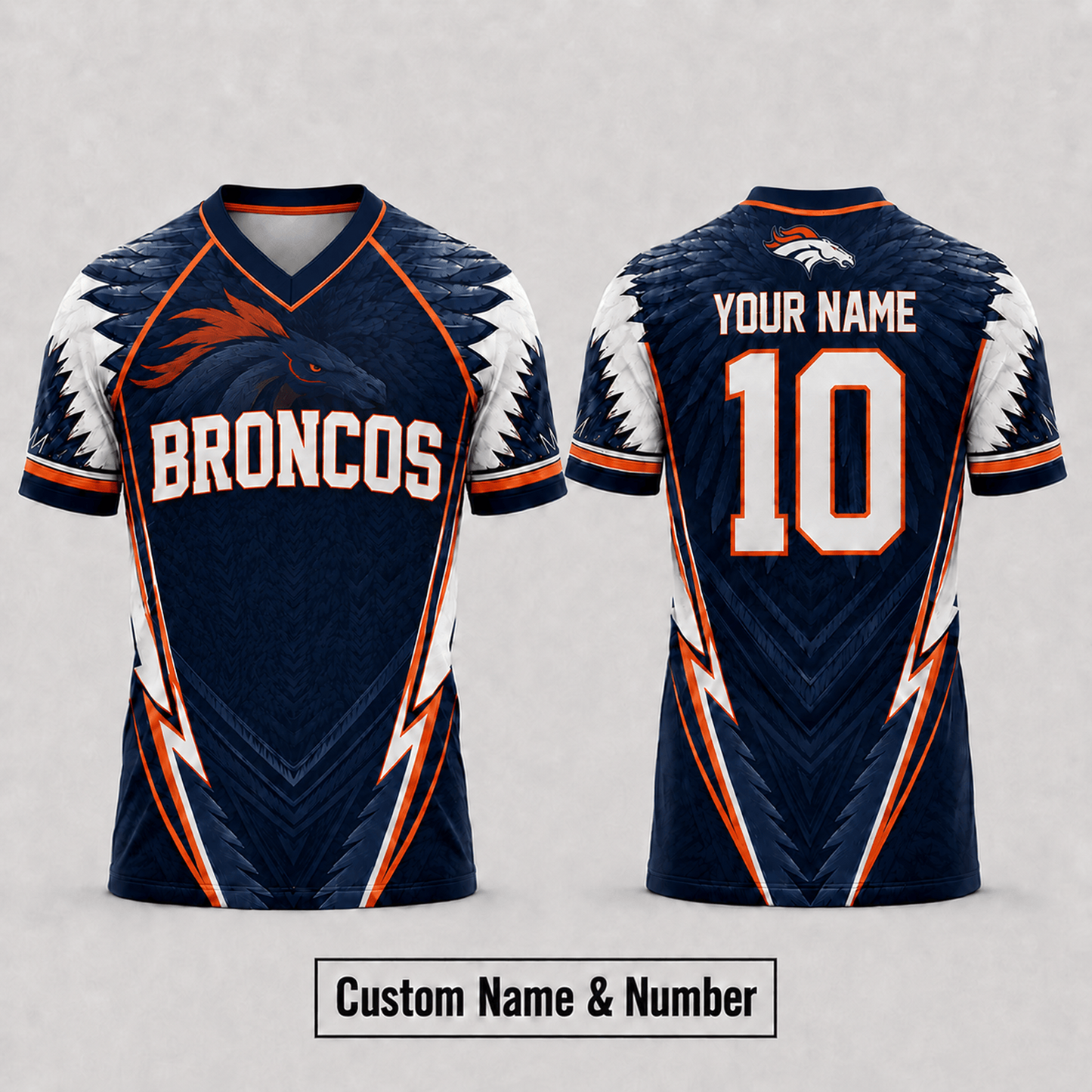 DEN x NFL Premium Custom Name And Number Jersey For Fierce Football Fans