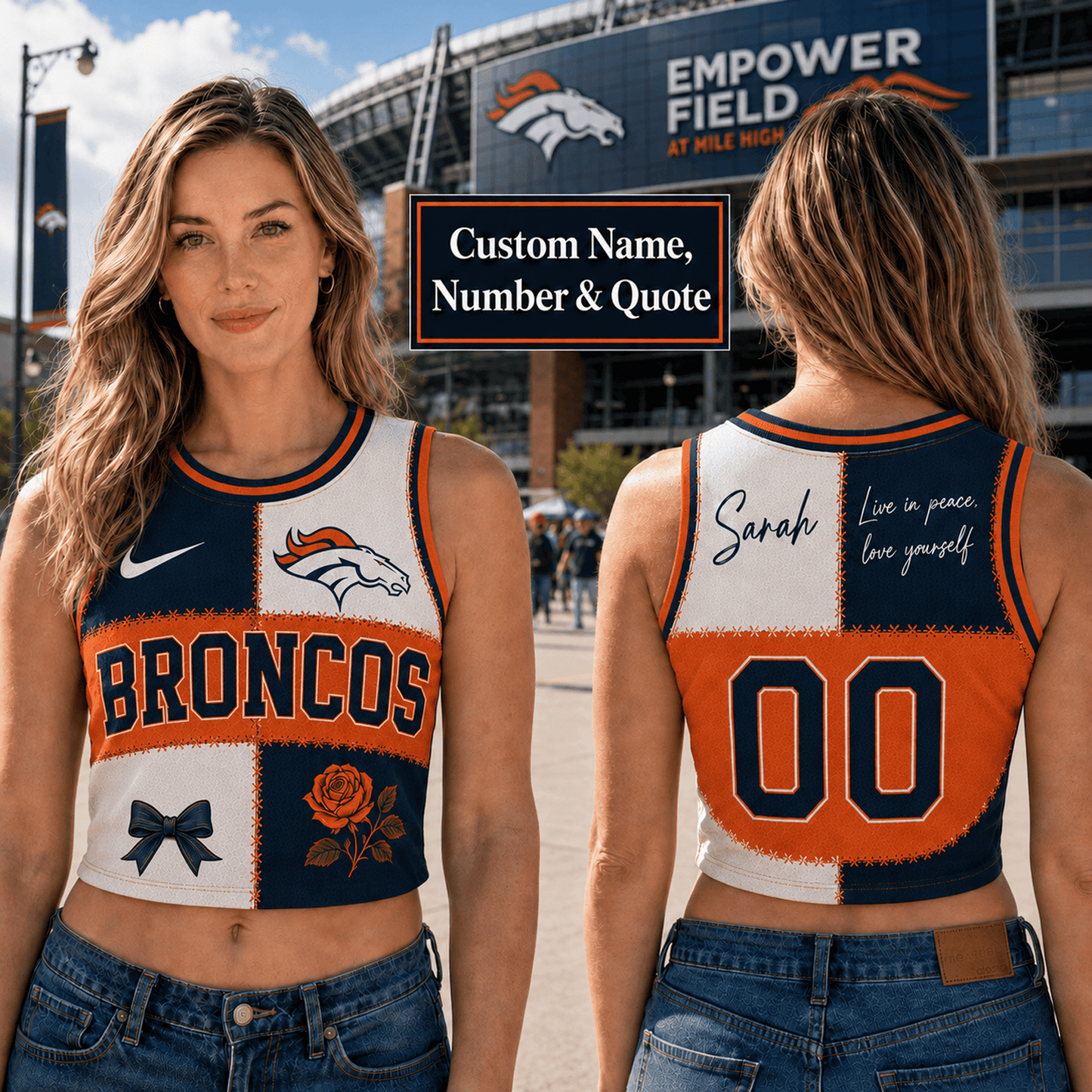 DEN x NFL Premium Women Croptop Tank Top