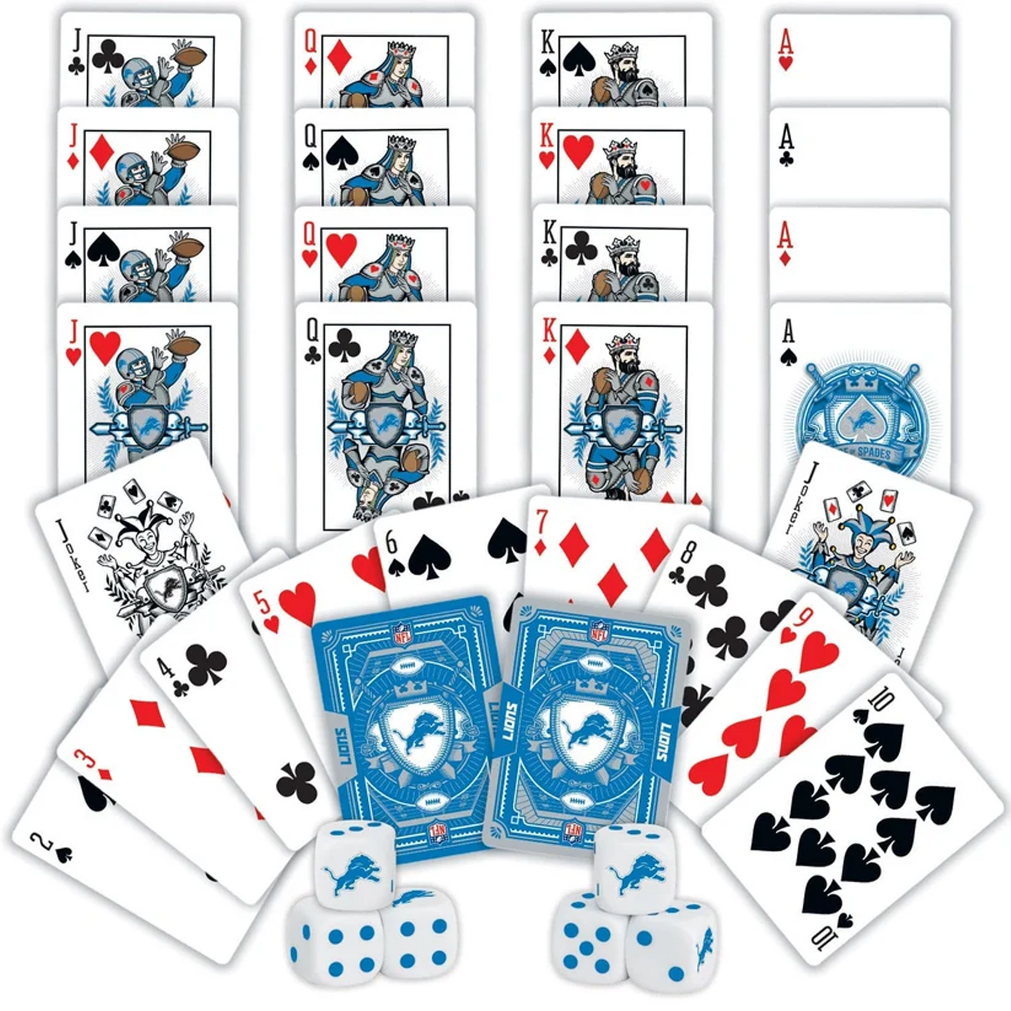 DET x NFL 2-Pack Playing Cards & Dice Set
