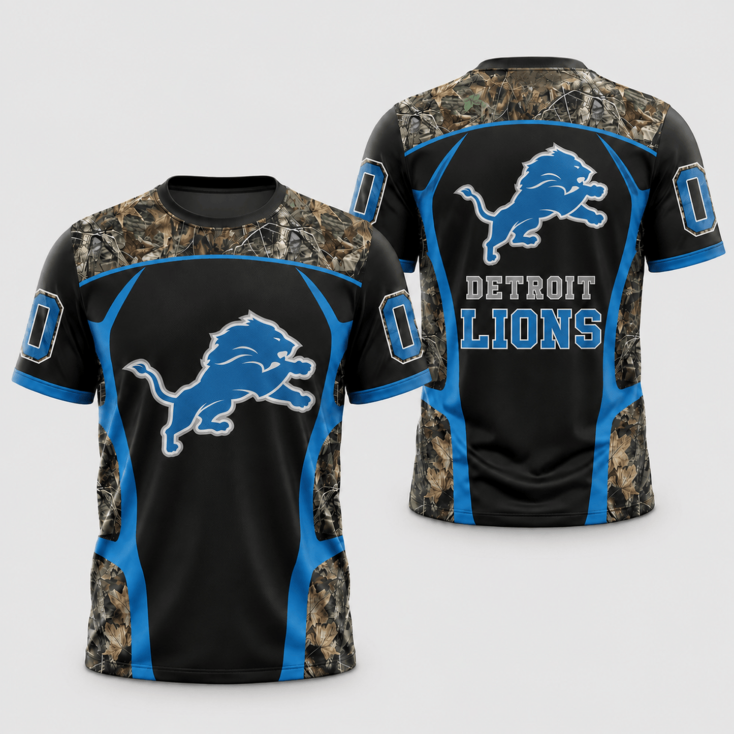 DET x NFL Hunting Camo 3D Shirt