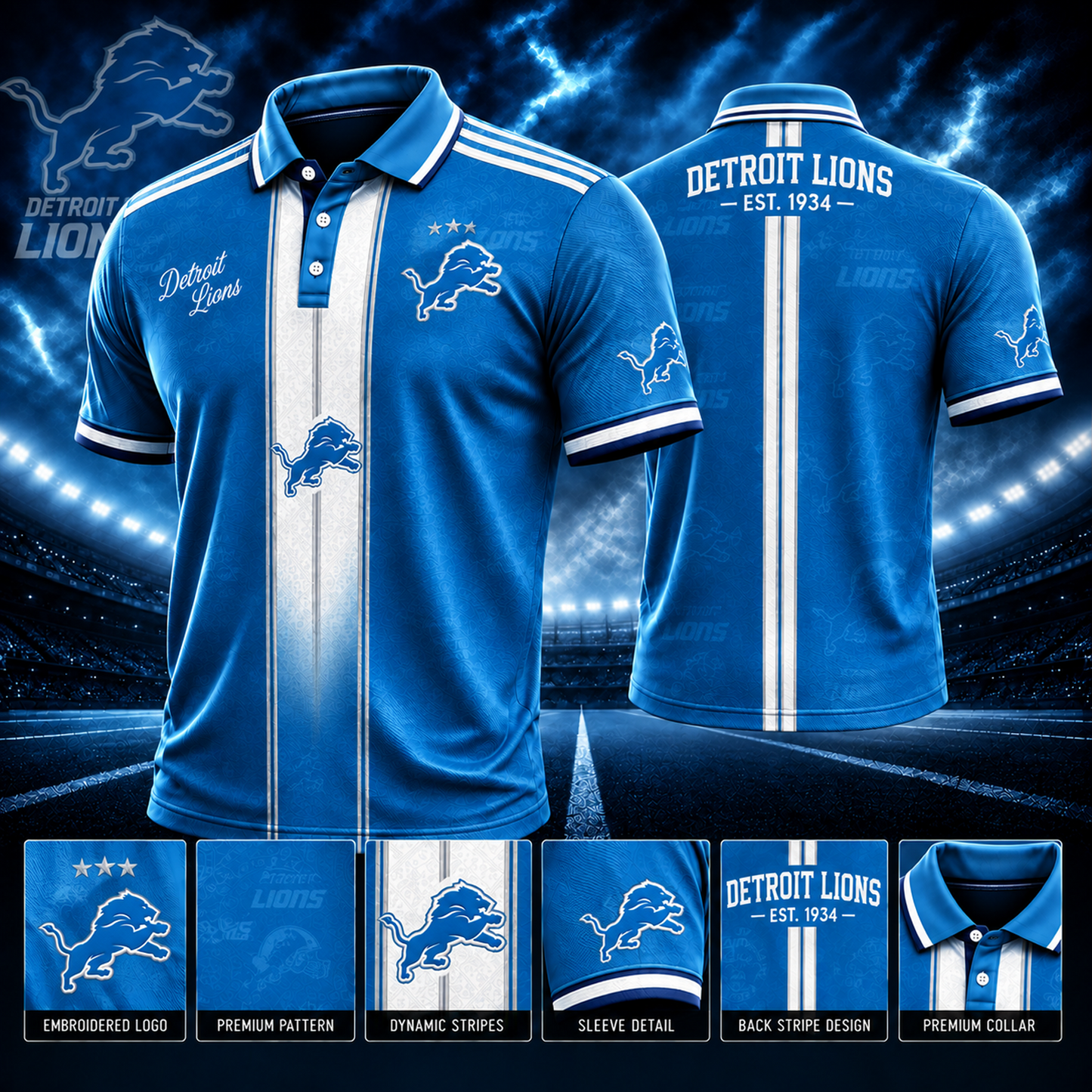 DET x NFL Polo Shirt Limited Edition