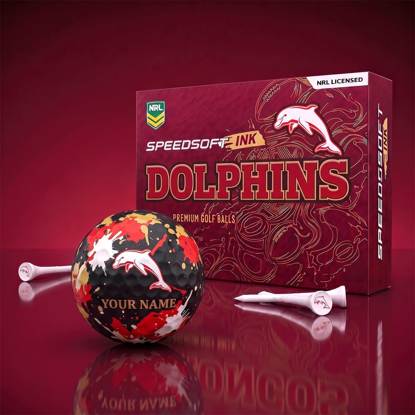 PREMIUM NRL X DOL EXCLUSIVE PERSONALIZED GOLF BALL SET LIMITED EDTION