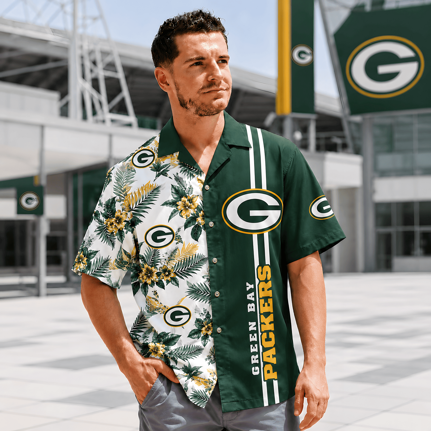 GB x NFL Gridiron Paradise Hawaiian Shirt 2107