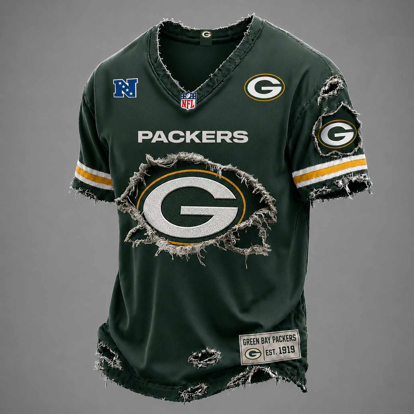 GB x NFL LUXURY V-Neck T-Shirt V3 1906