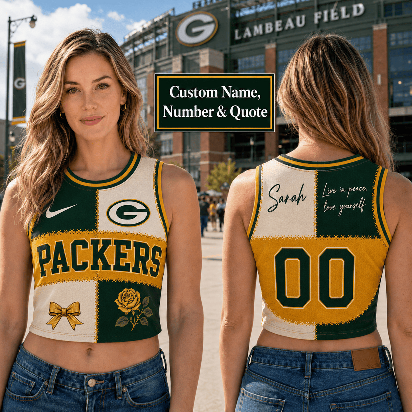 GB x NFL Premium Women Croptop Tank Top