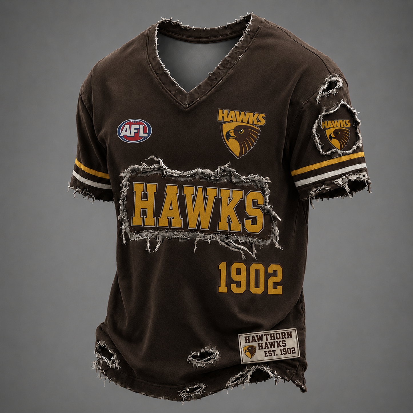 HAW x AFL LUXURY V-Neck T-Shirt