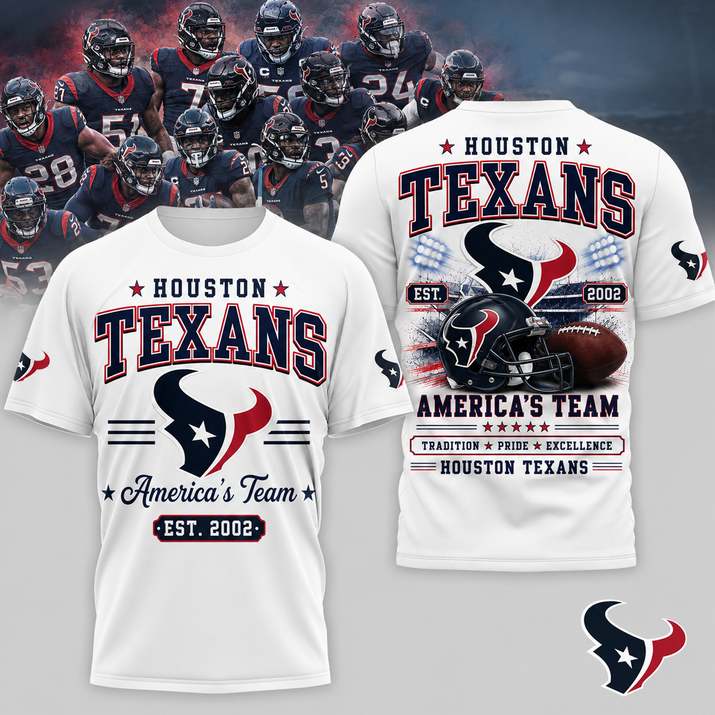 HOU x NFL Premium Team Tradition Pride 3D Shirt
