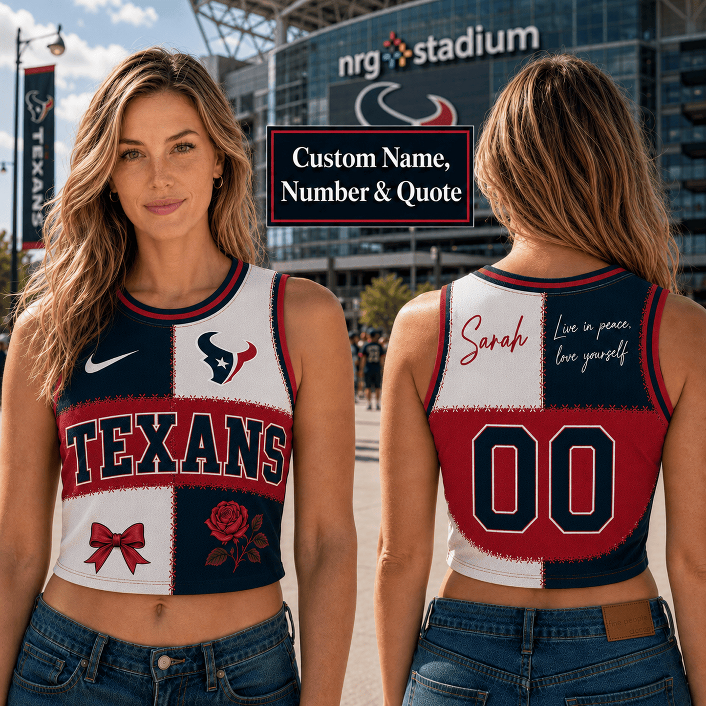 HOU x NFL Premium Women Croptop Tank Top