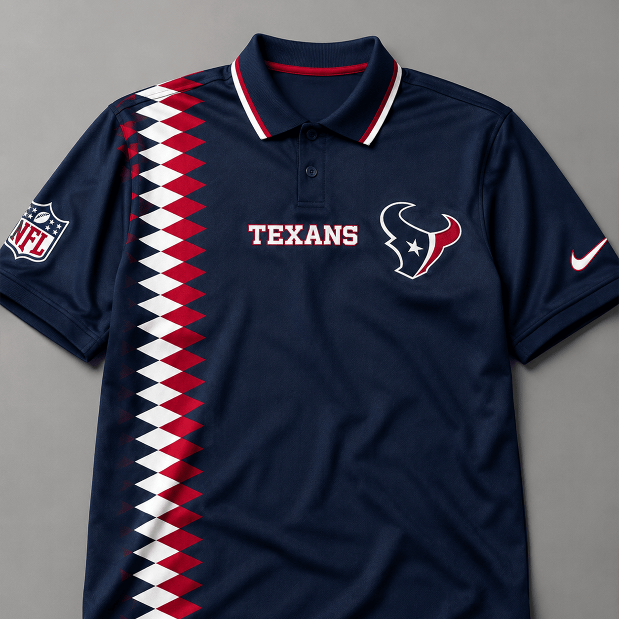 HT Premium NFL Men’s Sporty Zigzag Stripe Polo Shirt
