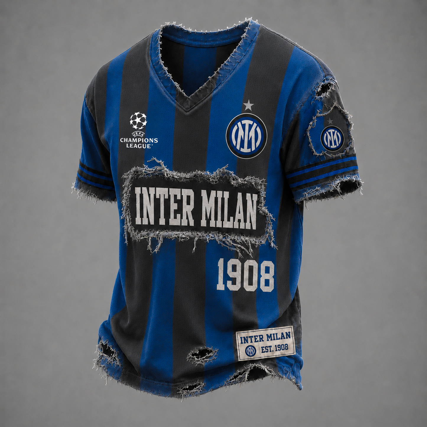 INT x UEFA LUXURY V-Neck T-Shirt 1806
