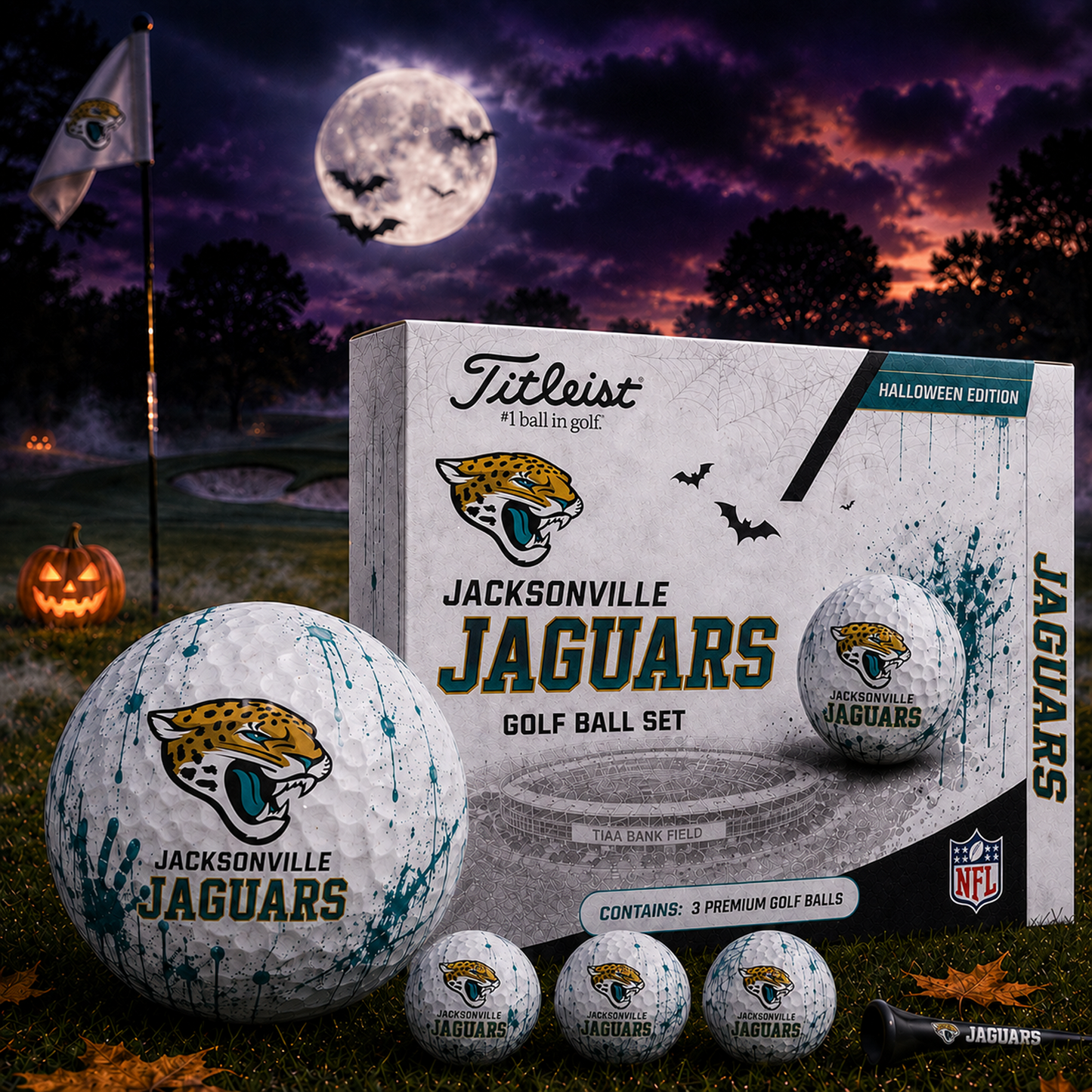JAC x NFL Halloween Edition Golf Ball Set 3 Premium Golf Balls