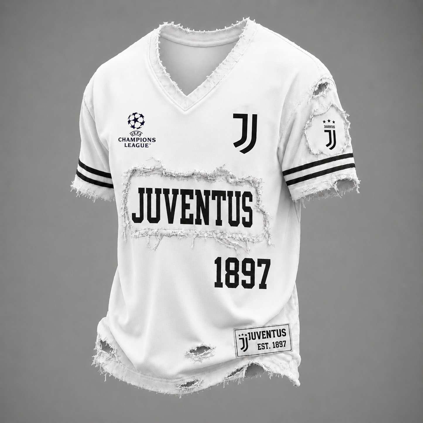 JUV x UEFA LUXURY V-Neck T-Shirt 1806
