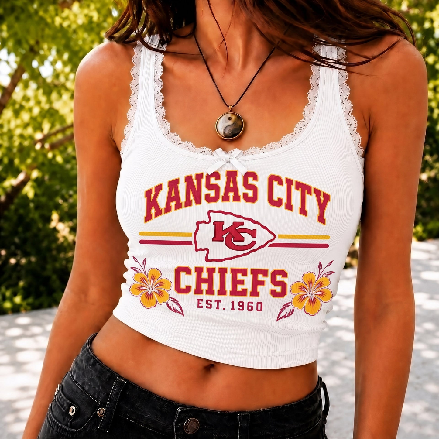 KC x NFL Game Day Lace Tank Top Shirt