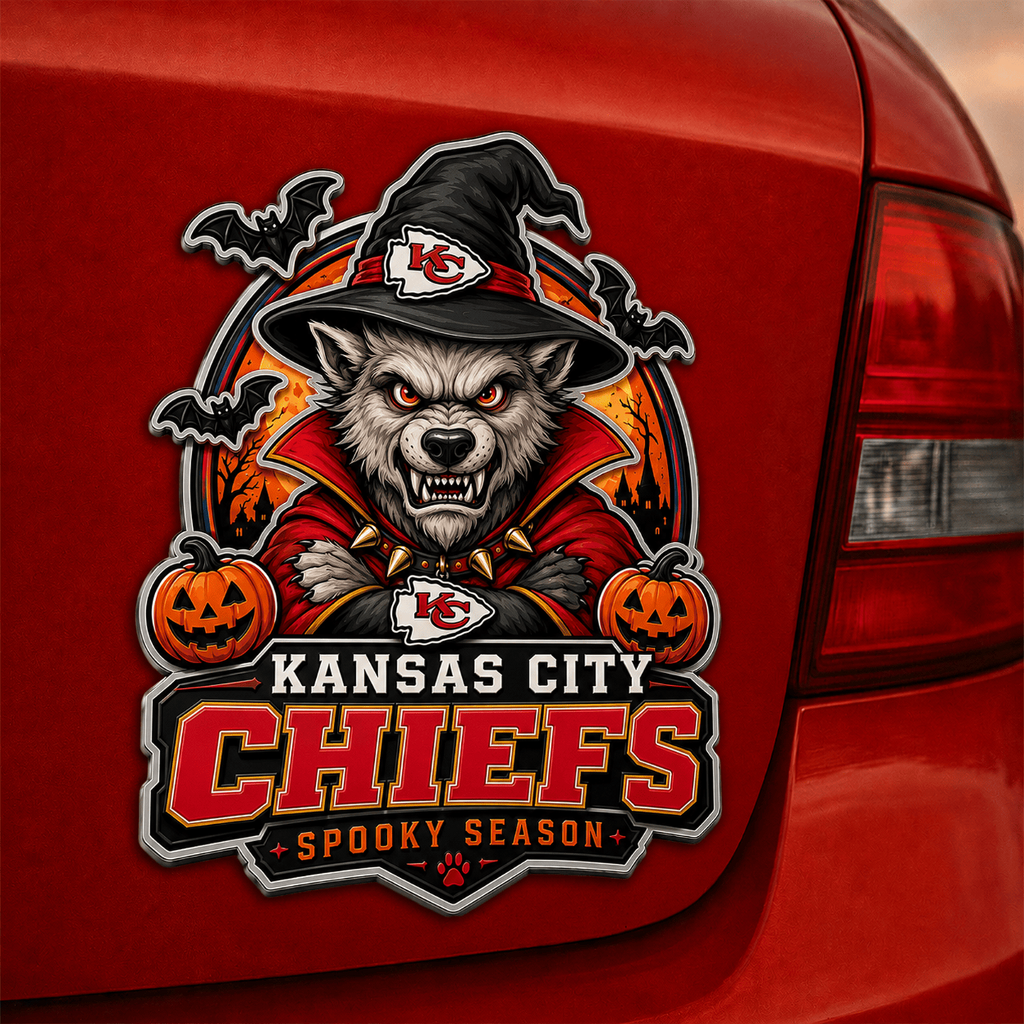 KC x NFL Halloween Edition Car Namge Badge