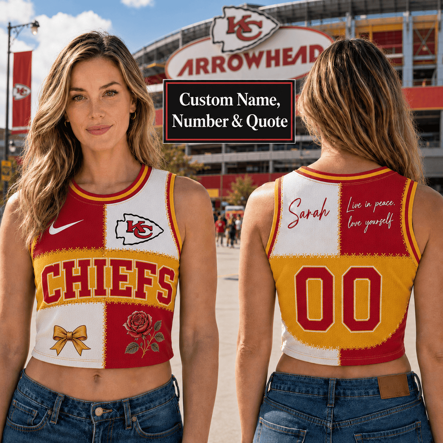 KC x NFL Premium Women Croptop Tank Top