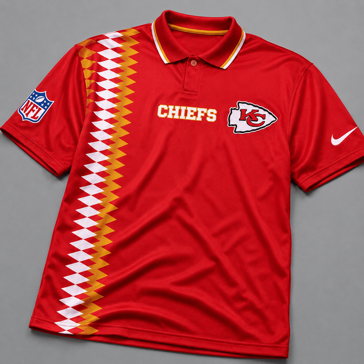KCC Premium NFL Men’s Sporty Zigzag Stripe Polo Shirt
