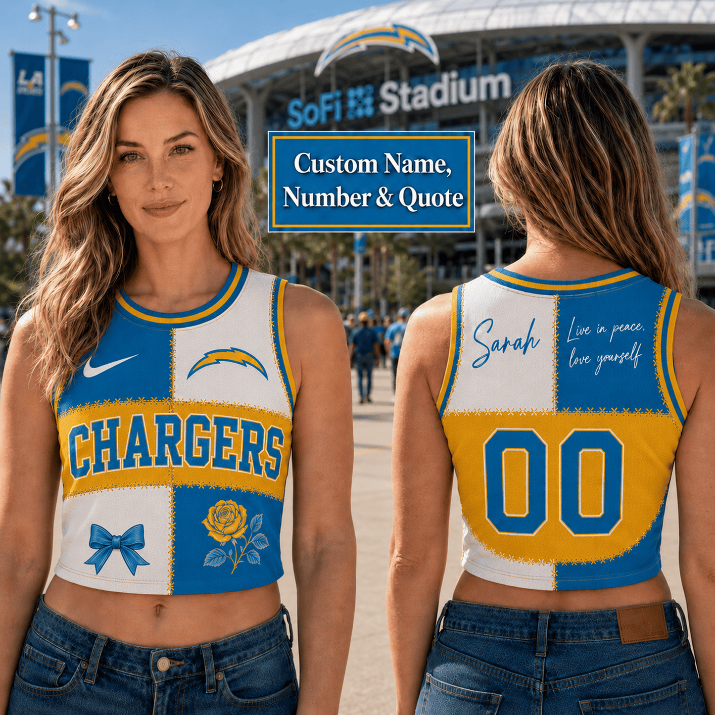 LAC x NFL Premium Women Croptop Tank Top