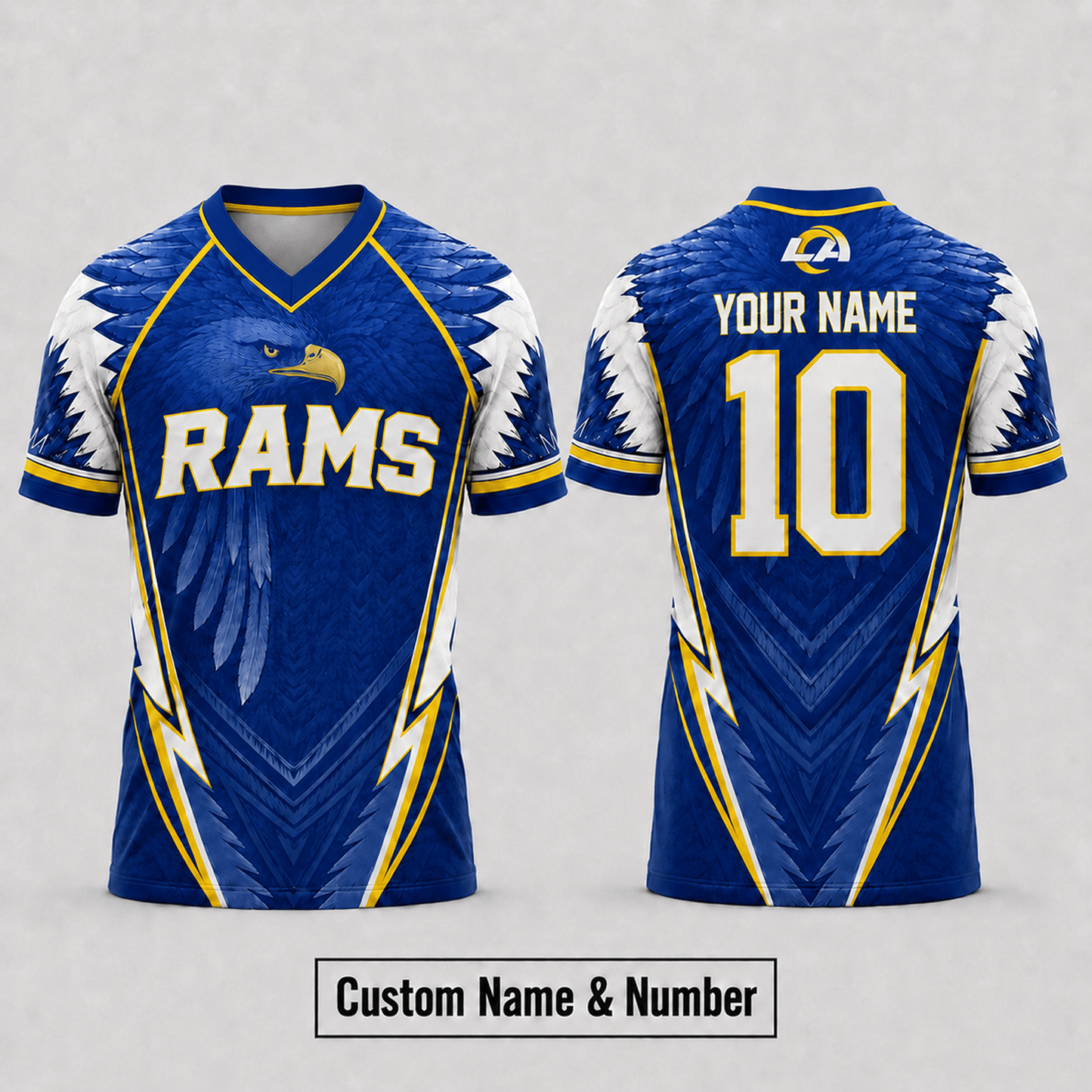 LAR x NFL Premium Custom Name And Number Jersey For Fierce Football Fans