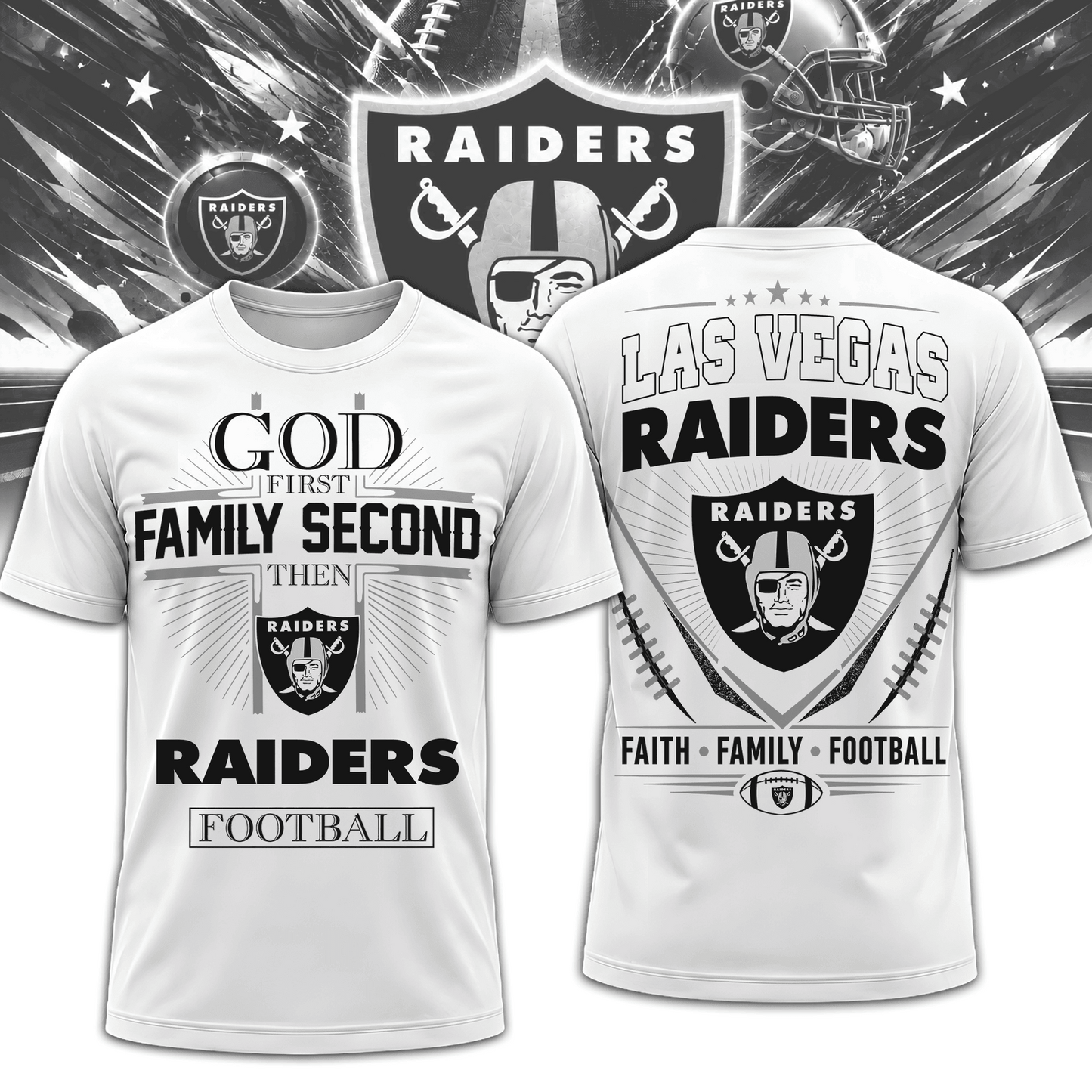 LV x NFL Faith, Family, Football 3D Shirt