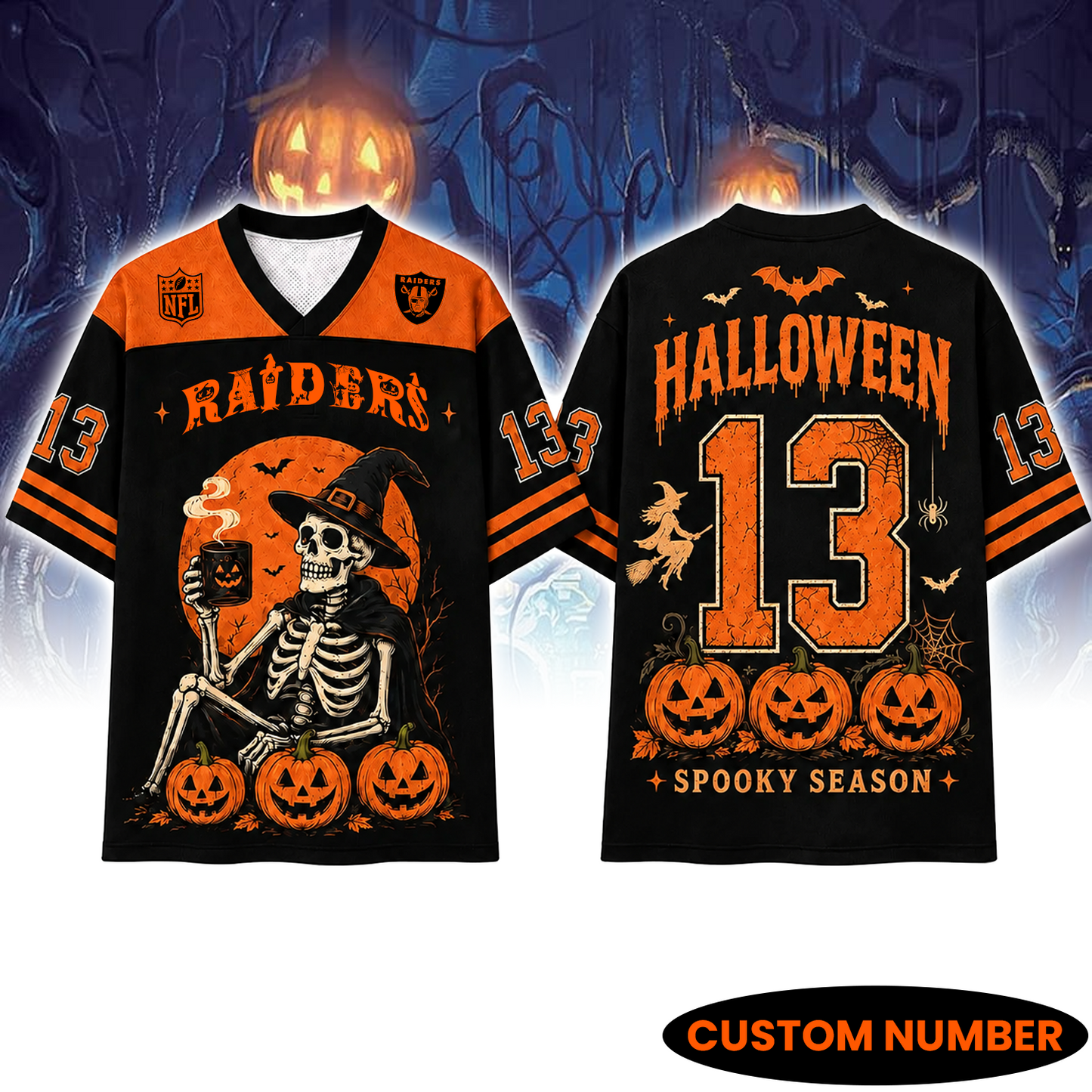 LVR x NFL Witch Skeleton Mesh Shirt