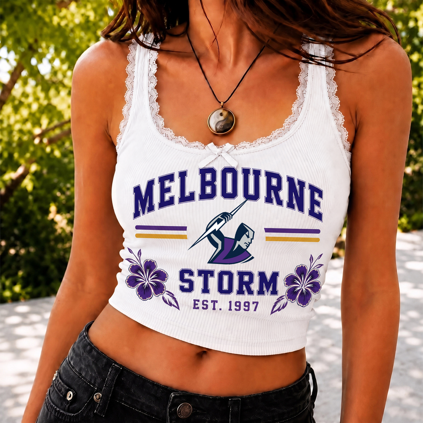 MEL x NRL Game Day Lace Tank Top Shirt
