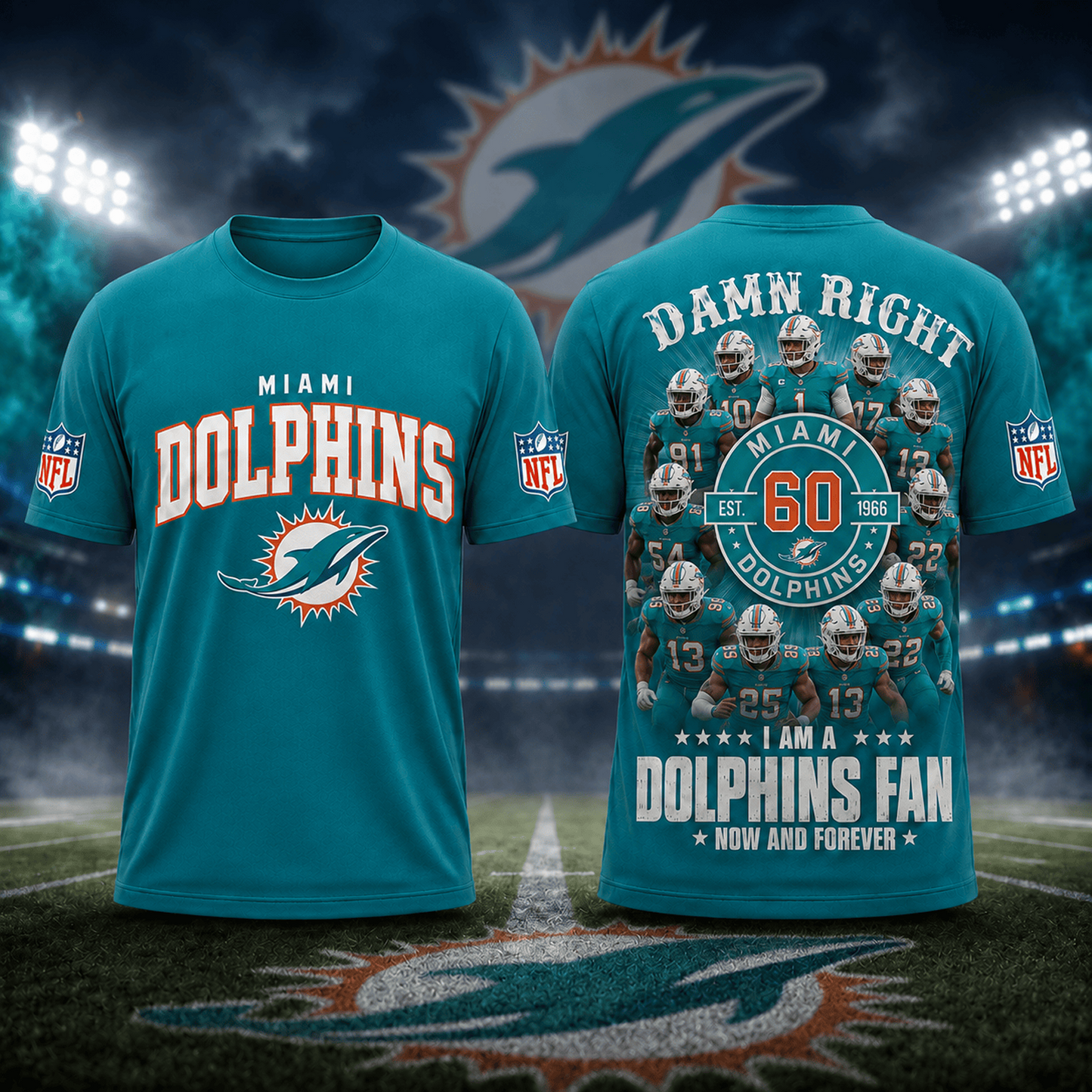 MIA x NFL Damn Right Forever Fan 3D Shirt