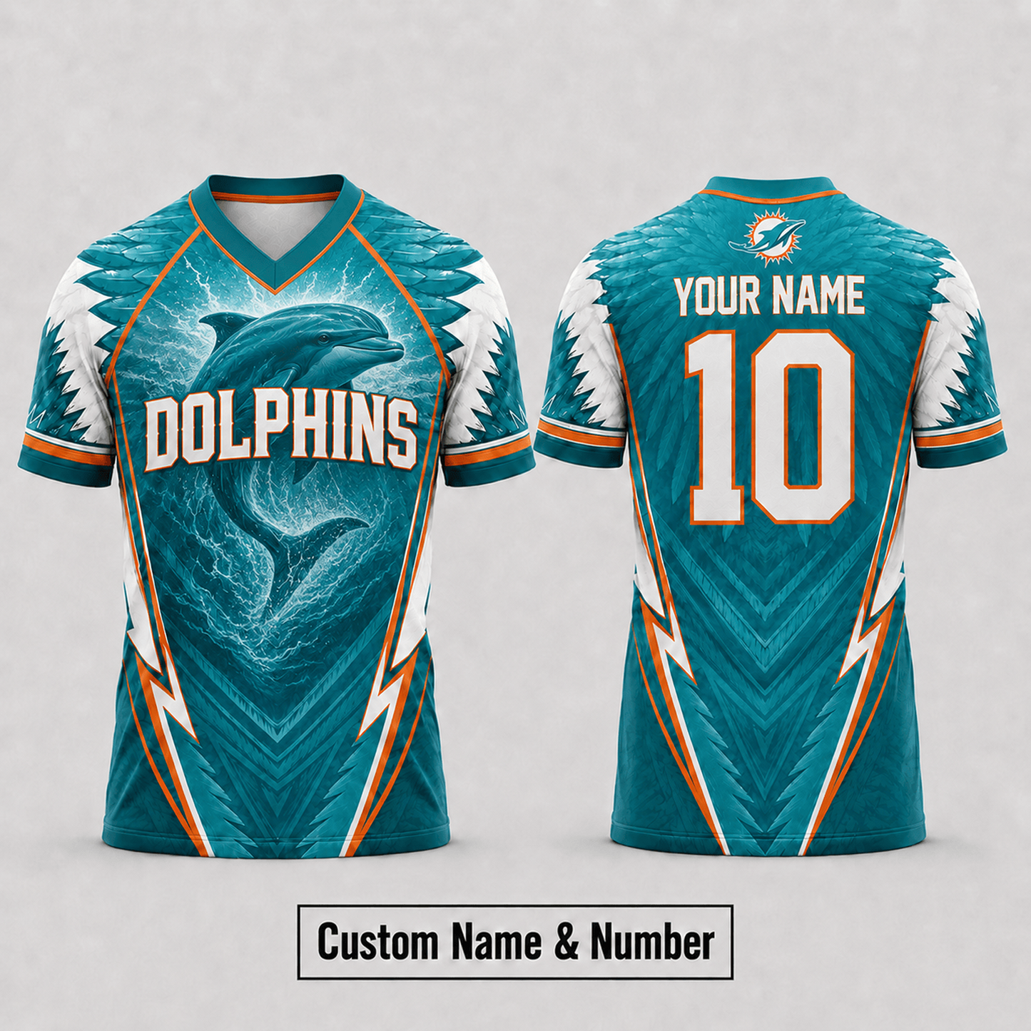 MIA x NFL Premium Custom Name And Number Jersey For Fierce Football Fans