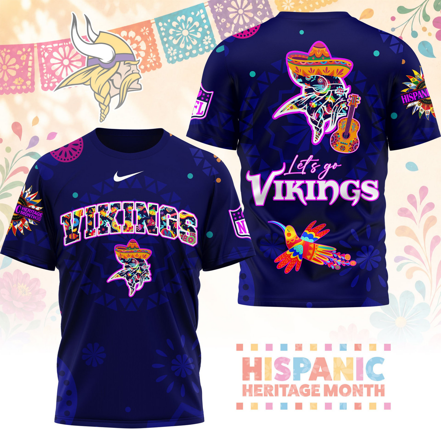MIN x NFL Hispanic Heritage Fiesta 3D Shirt 2007