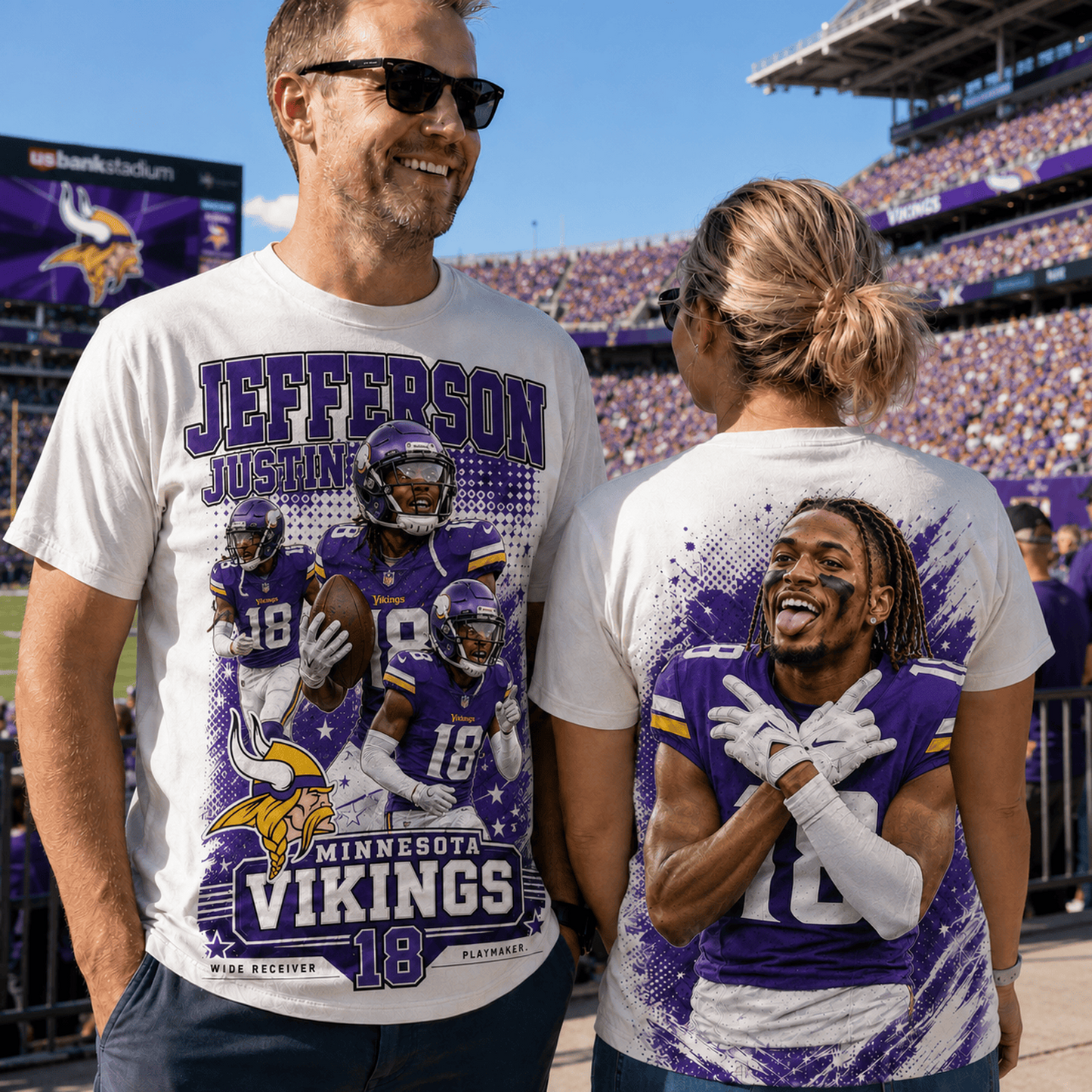 MIN x NFL Premium Football Player Graphic Shirt